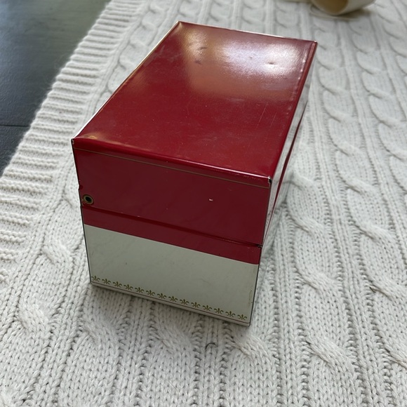 Vtg 1970s Campbell's Soup Metal Tin Storage Box empty holds standard index cards - Picture 2 of 10